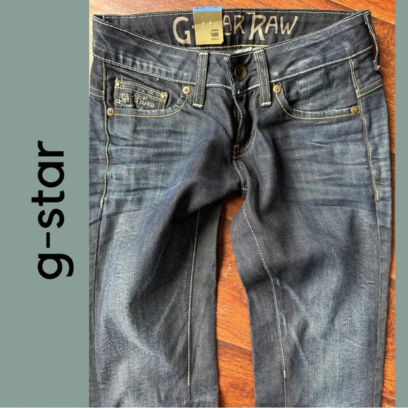 G-Star Women’s Reese Straight Jeans Whiskering Color Concrete Size  26 - Picture 4 of 9